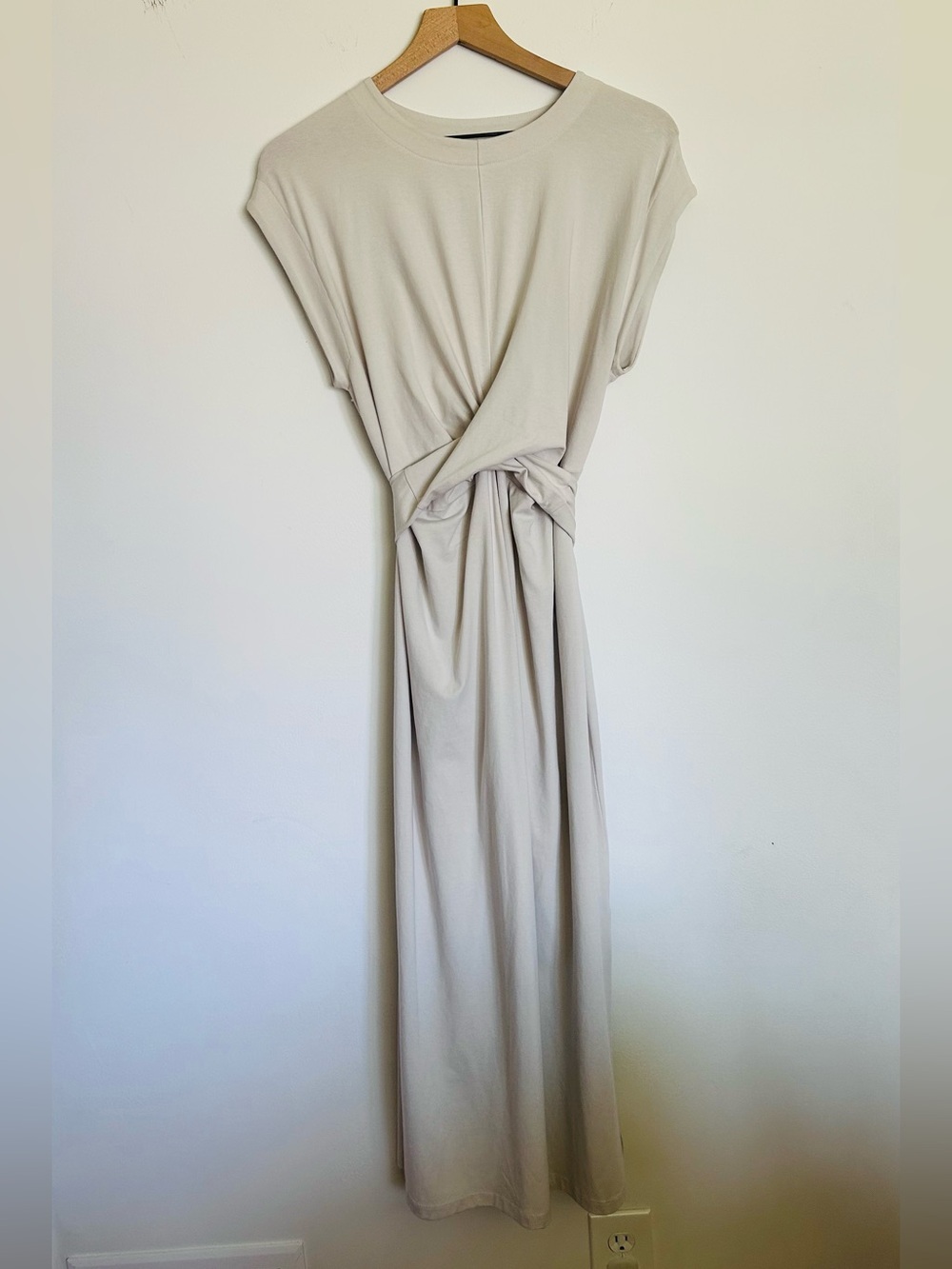 Modern Citizen Fei Light Beige Tie-Waist Maxi Dress
